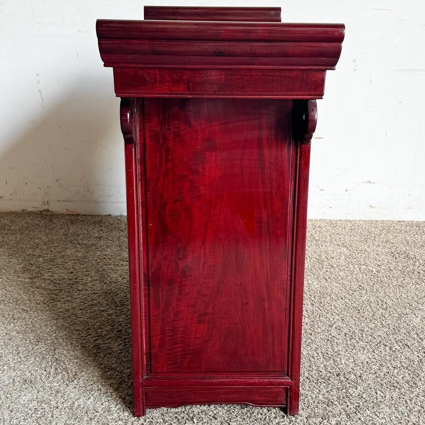 Late 20th Century Chinese Carved Rosewood Altar Console Table For Sale