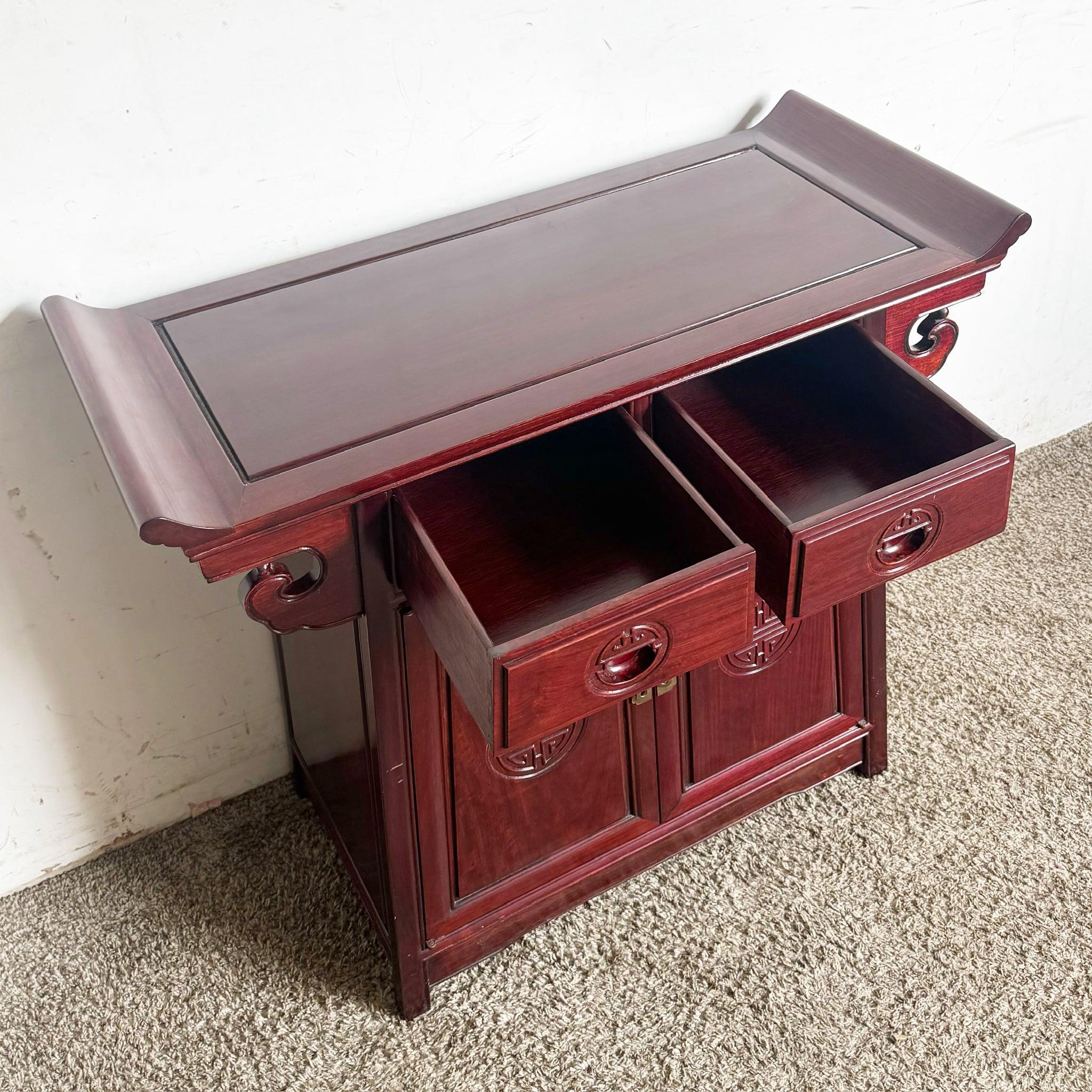 Consola de altar china tallada en palisandro en venta 2