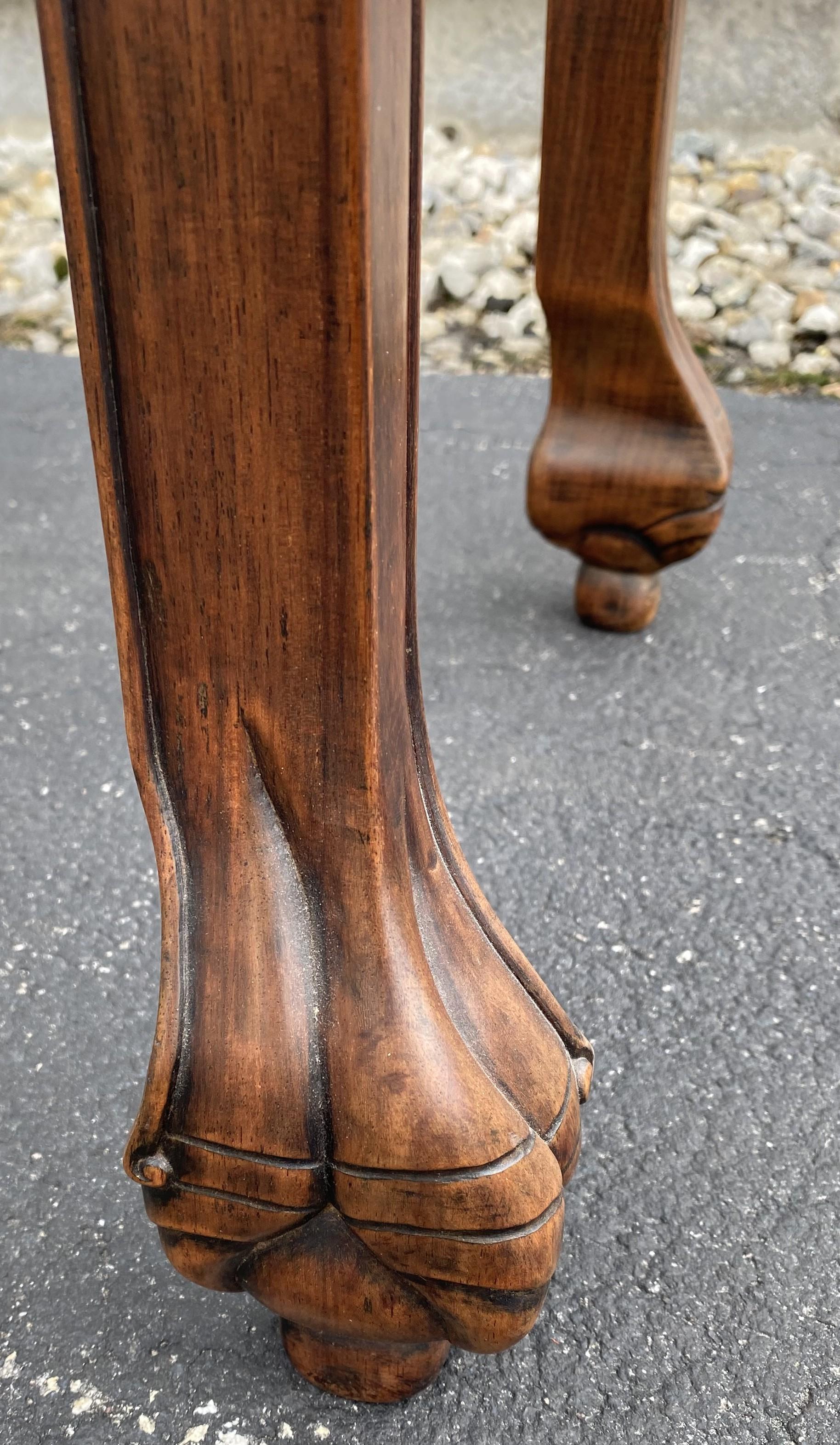 Chinese Carved Rosewood Console or Center Table with Cabriole Legs 5