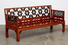 Chinese Carved Rosewood Daybed or Bench