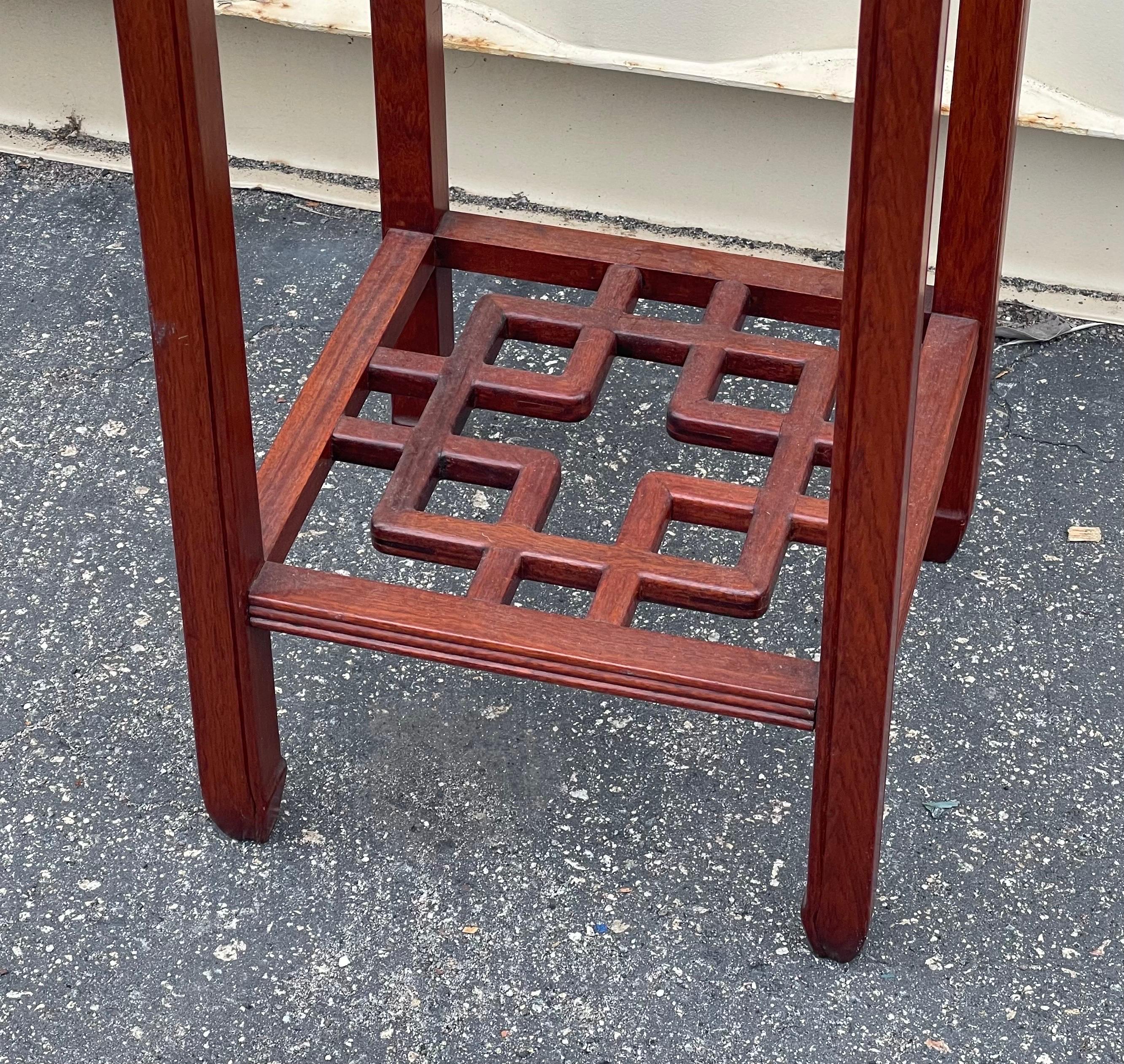Chinese Carved Rosewood Plant Stand / Pedestal For Sale 1