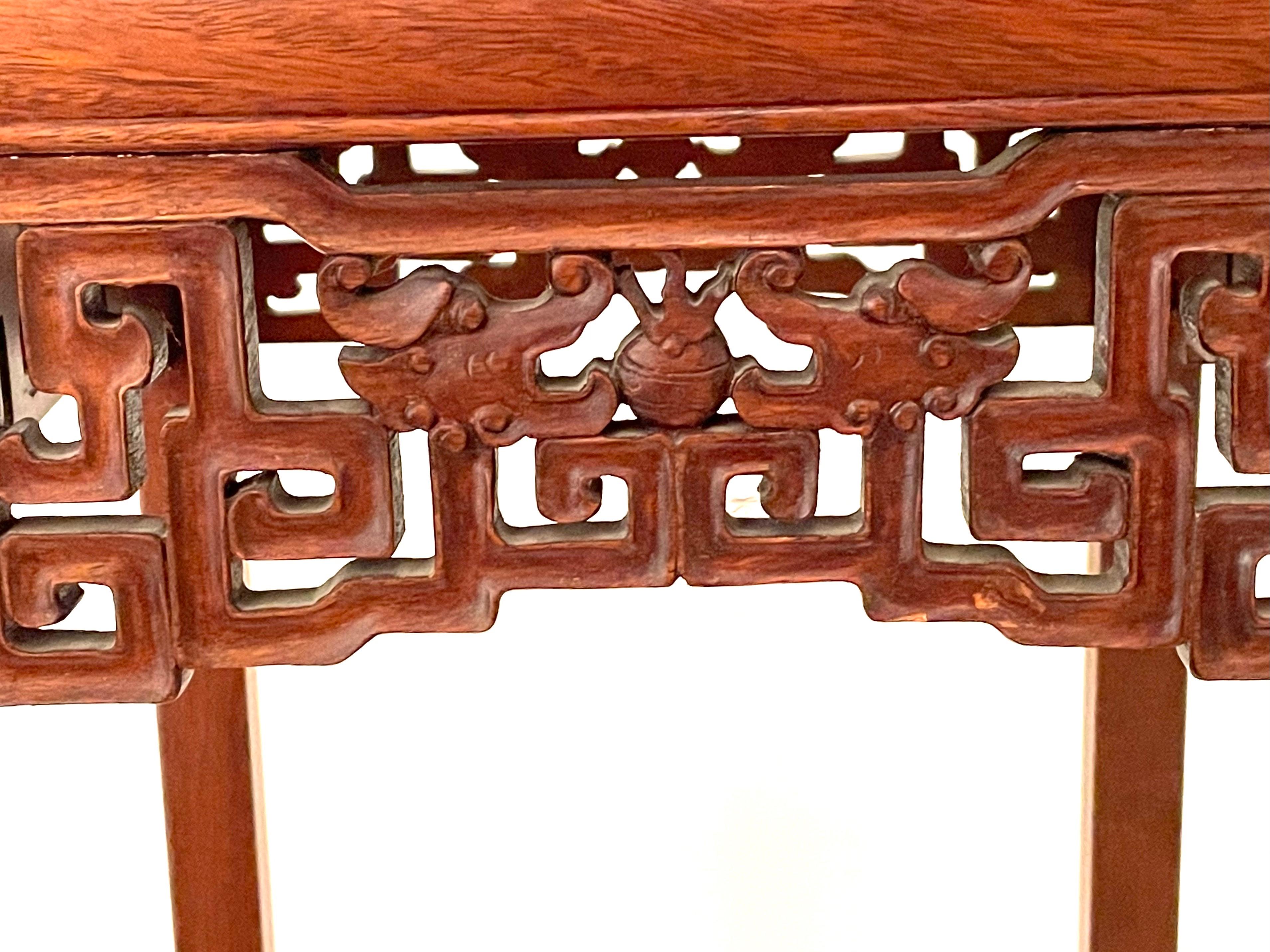 Chinese Export Chinese Carved Rosewood Stand Pedestal