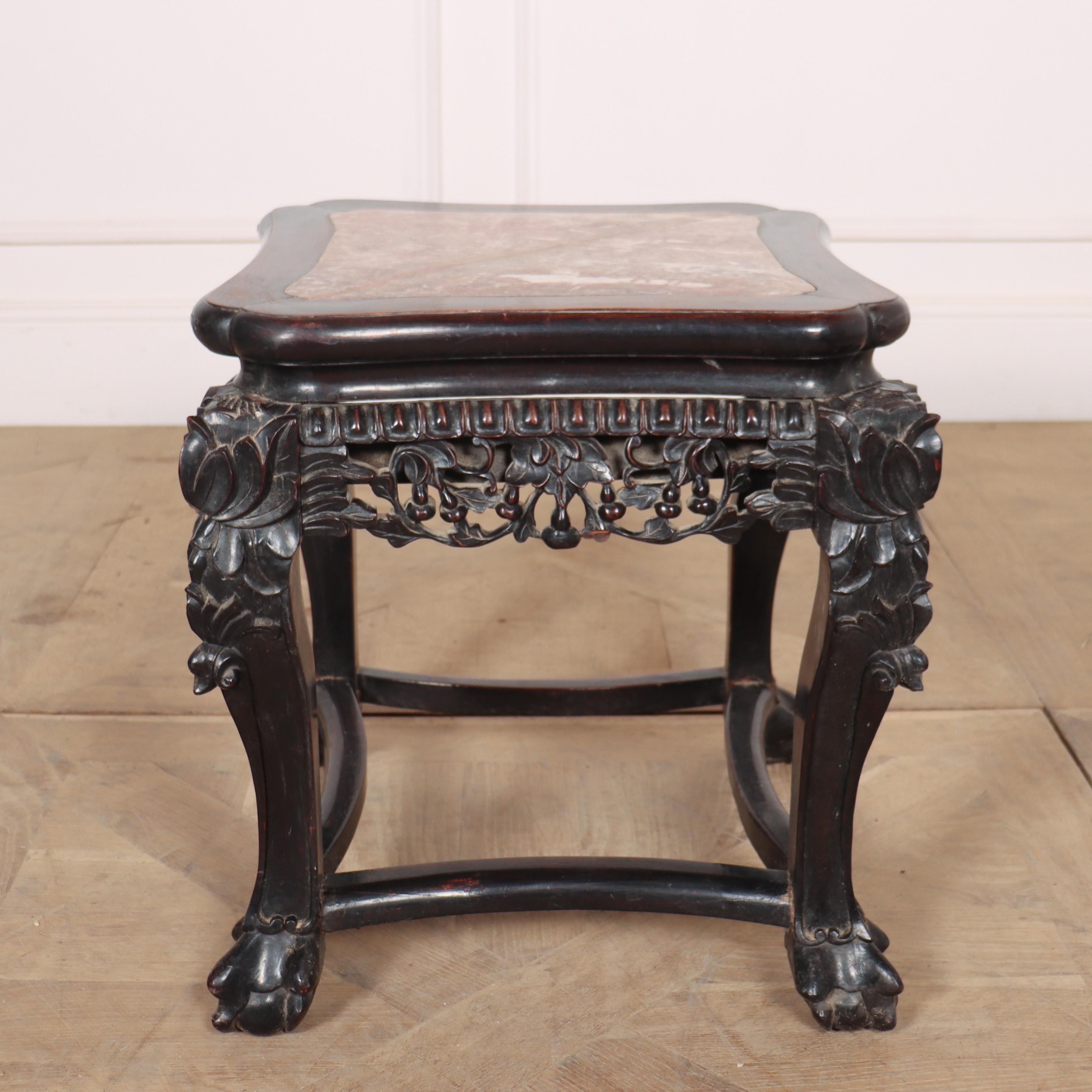 19th Century Chinese Carved Side Table For Sale