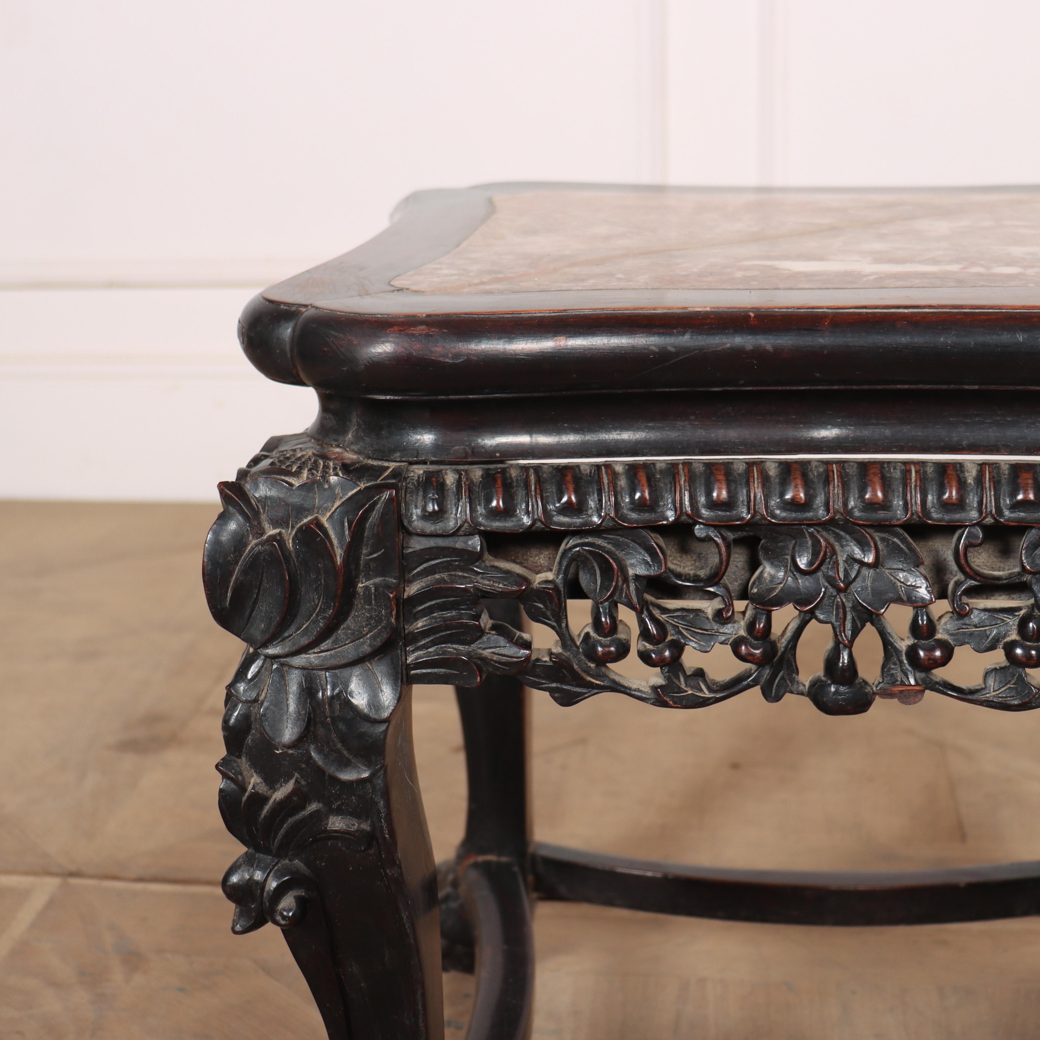 Chinese Carved Side Table For Sale 1