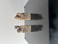Chinese carved soapstone bookends