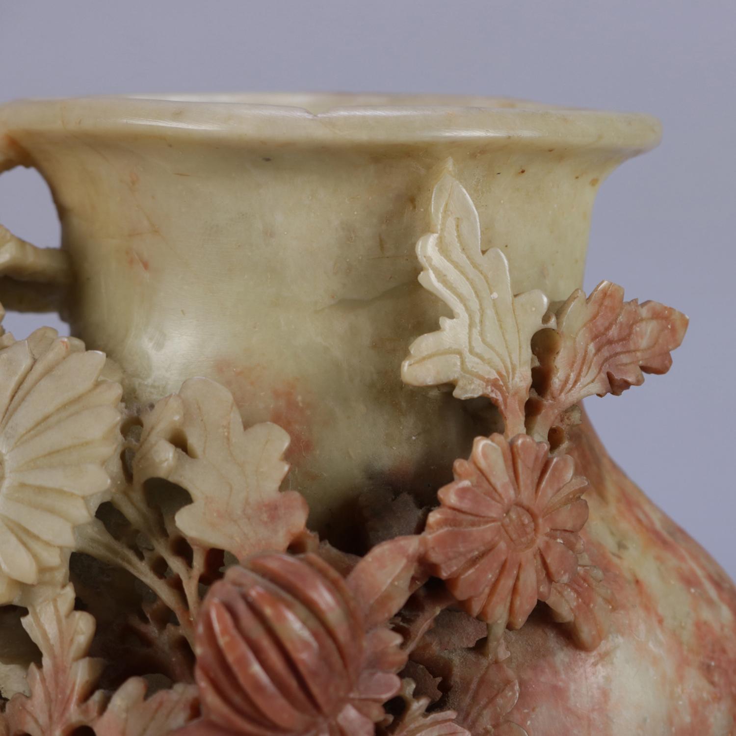 chinese carved soapstone vase