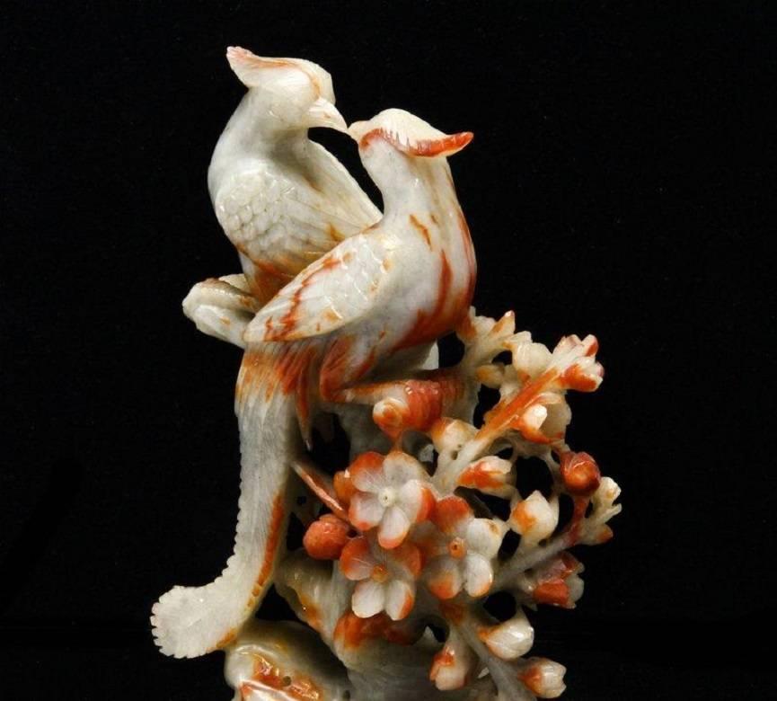 Chinese Carved Soapstone Grouping of Birds Sculpture 5