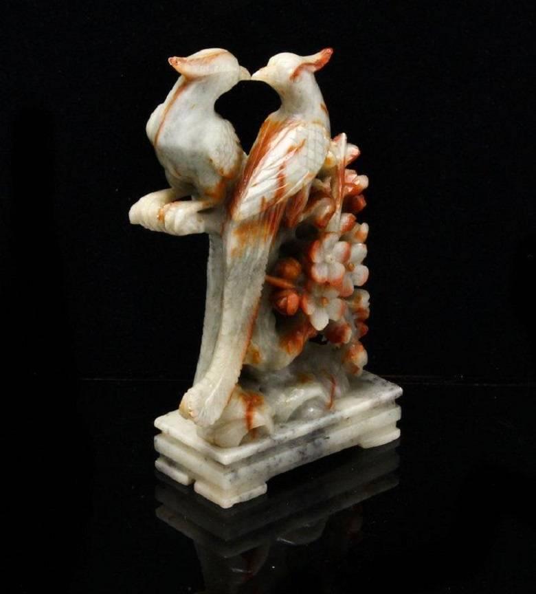 Chinese Carved Soapstone Grouping of Birds Sculpture 3