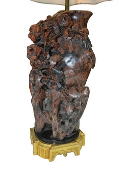 Chinesische geschnitzte Soapstone-Lampe