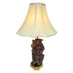 Chinese Carved Soapstone Lamp