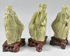Chinese Carved Soapstone Scholars Set of 4