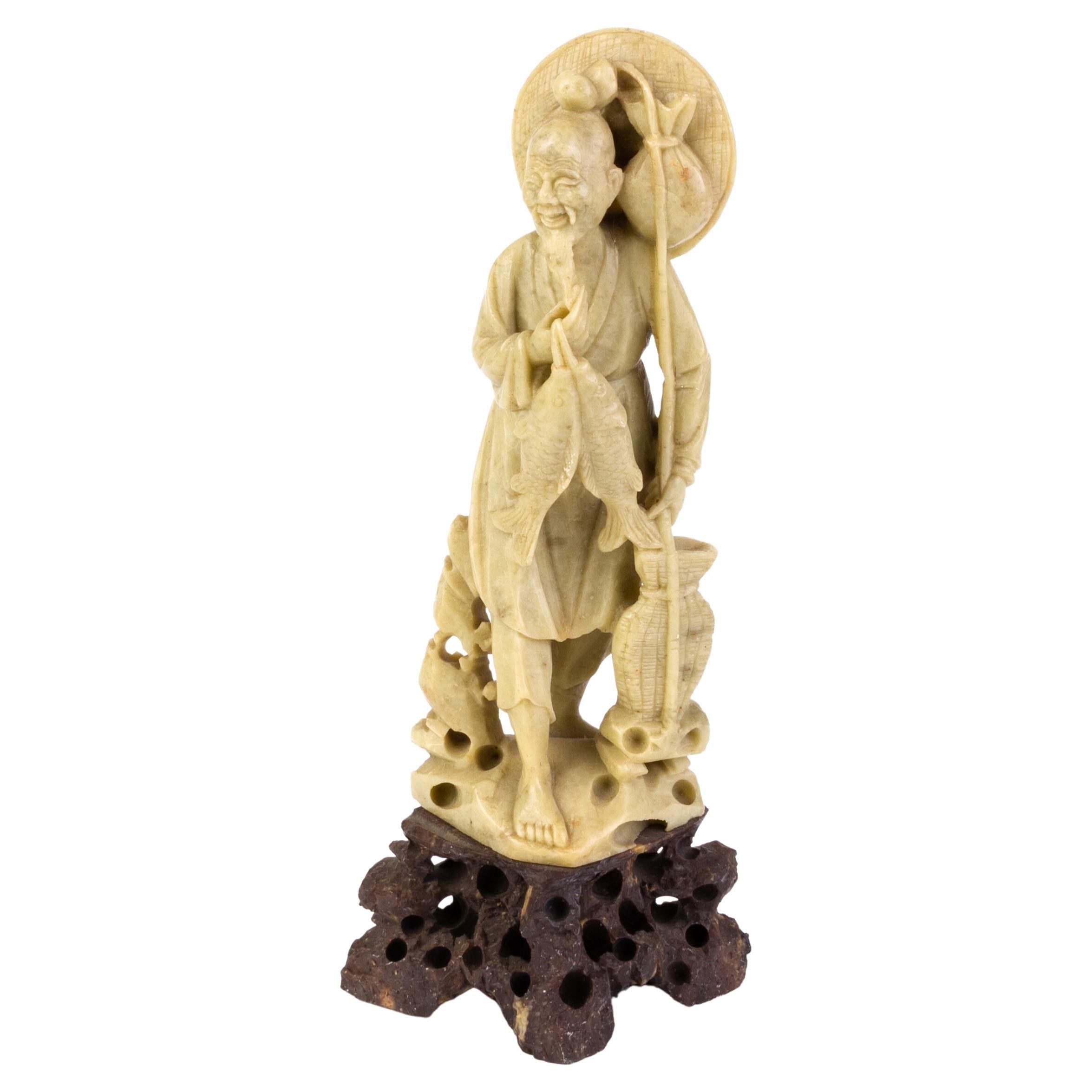 Chinese Carved Soapstone Sculpture  For Sale
