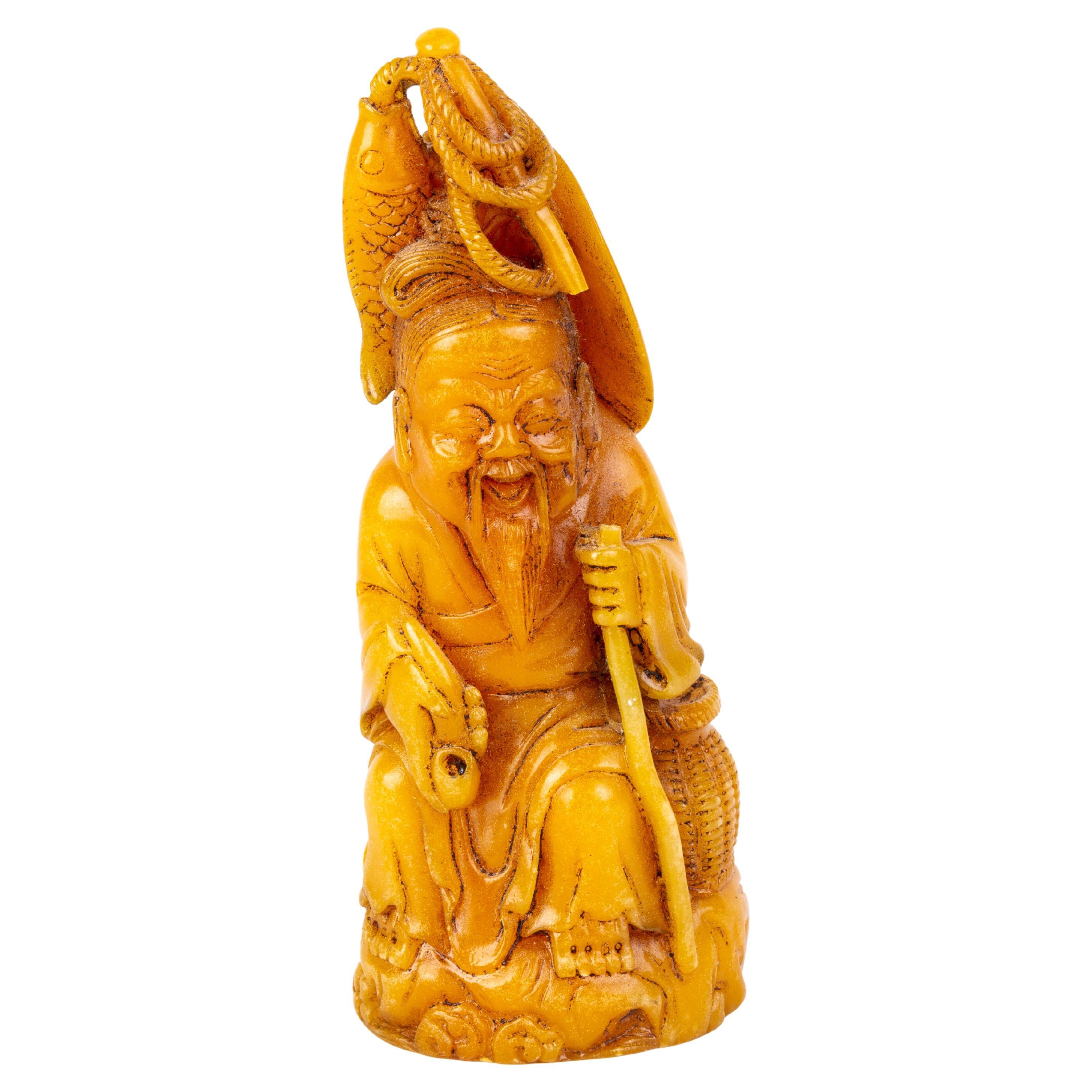 Chinese Carved Soapstone Signed Desk Seal Sculpture 19th Century Qing For Sale at 1stDibs