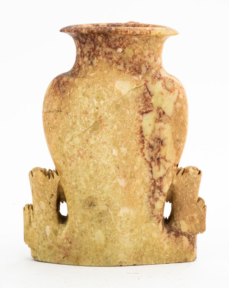 Chinese Carved Soapstone Vase For Sale at 1stDibs