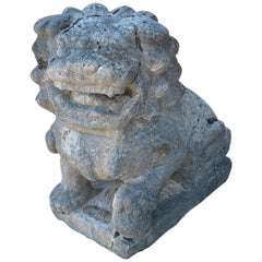 Chinese Carved Stone Garden Guardian Lion