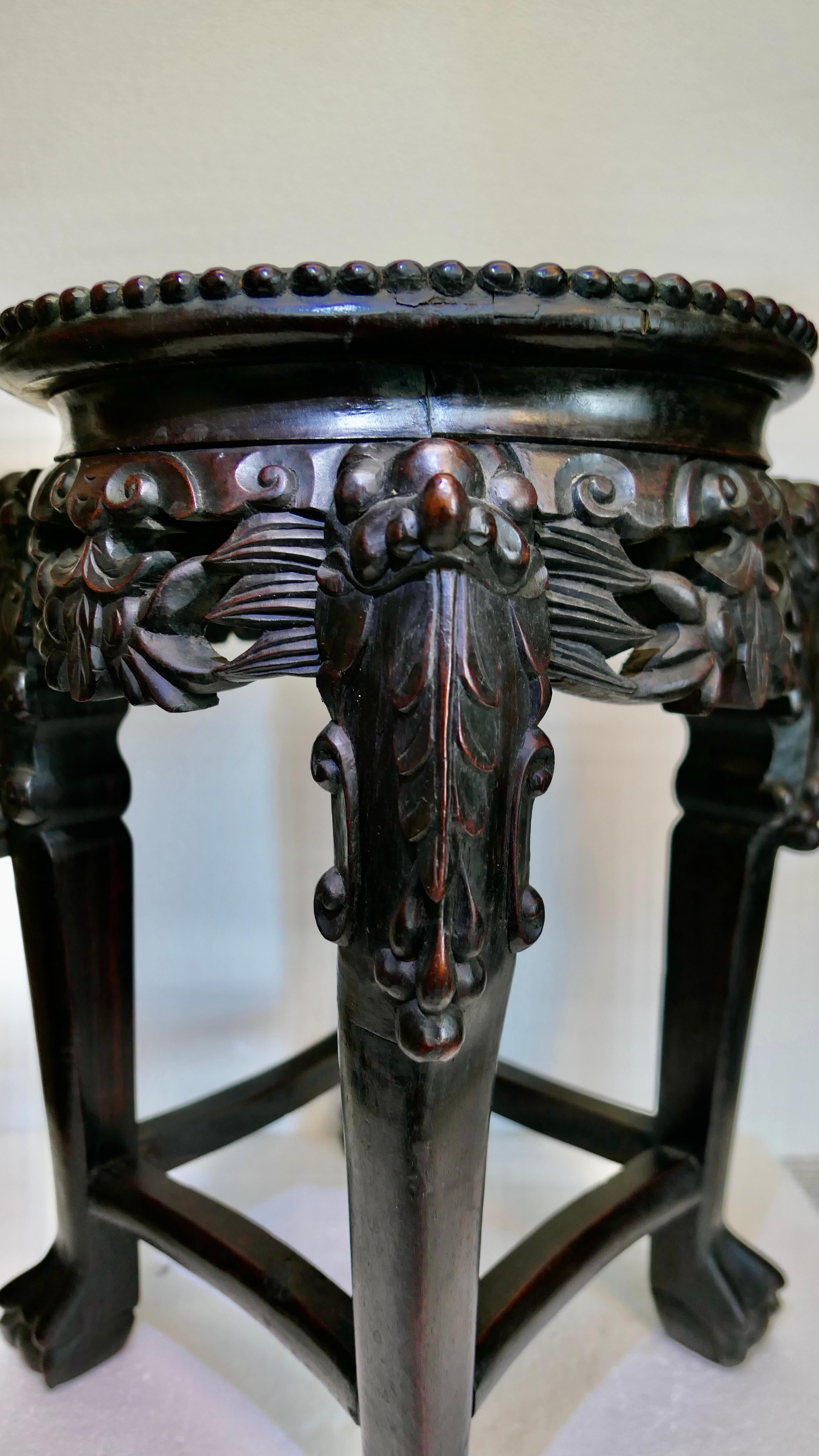 Chinese Carved Teak Table For Sale 5