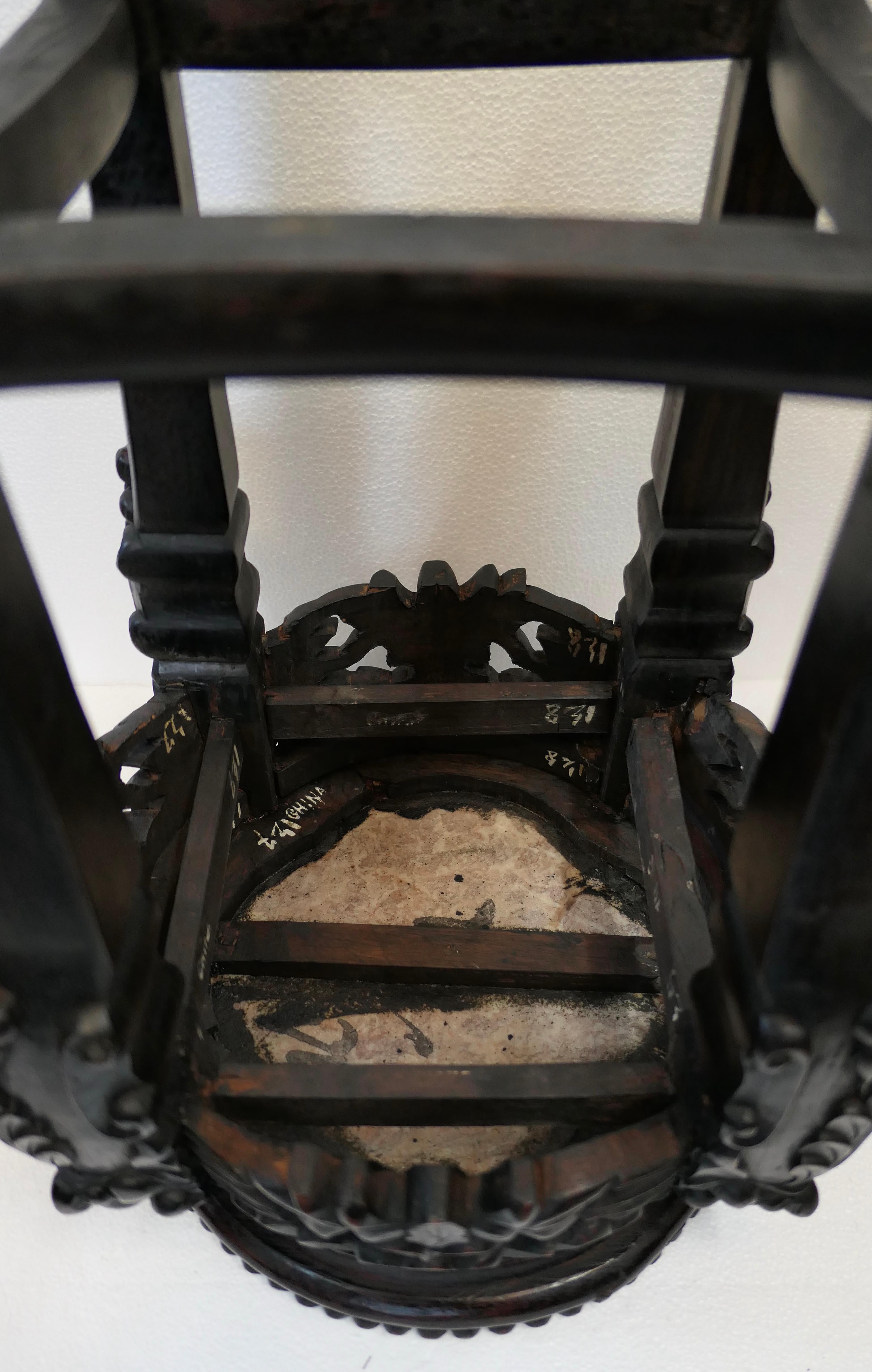 20th Century Chinese Carved Teak Table For Sale