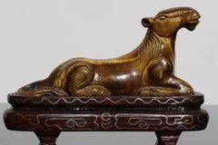 Chinese Carved Tigers Eye Han Tang Dynasty Style Horse