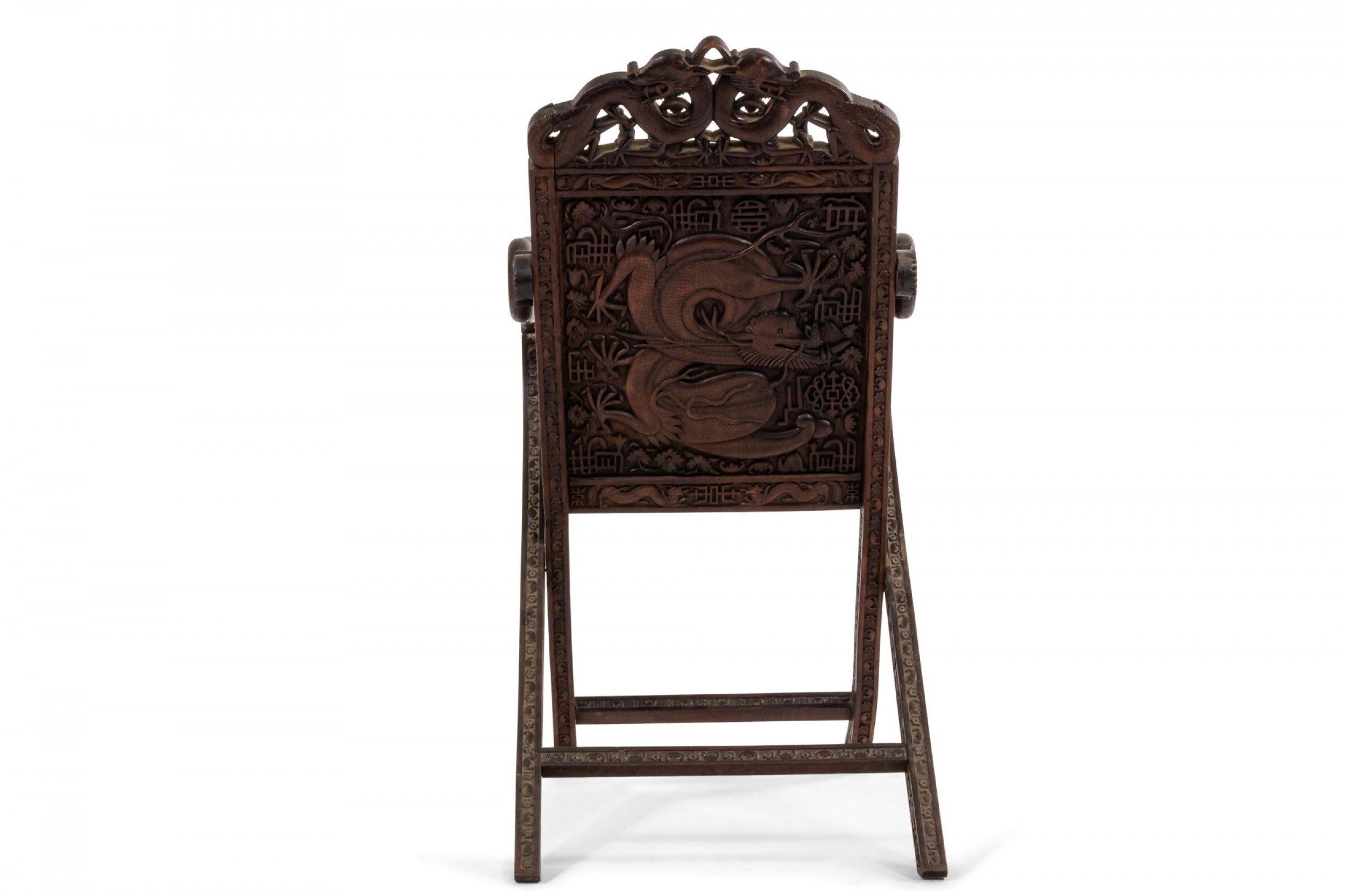 Chinese Carved Walnut Arm Chair For Sale 3