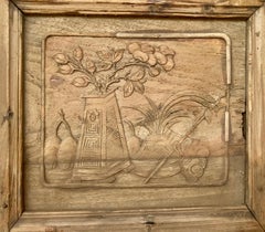 Chinese Carved Wood Panel
