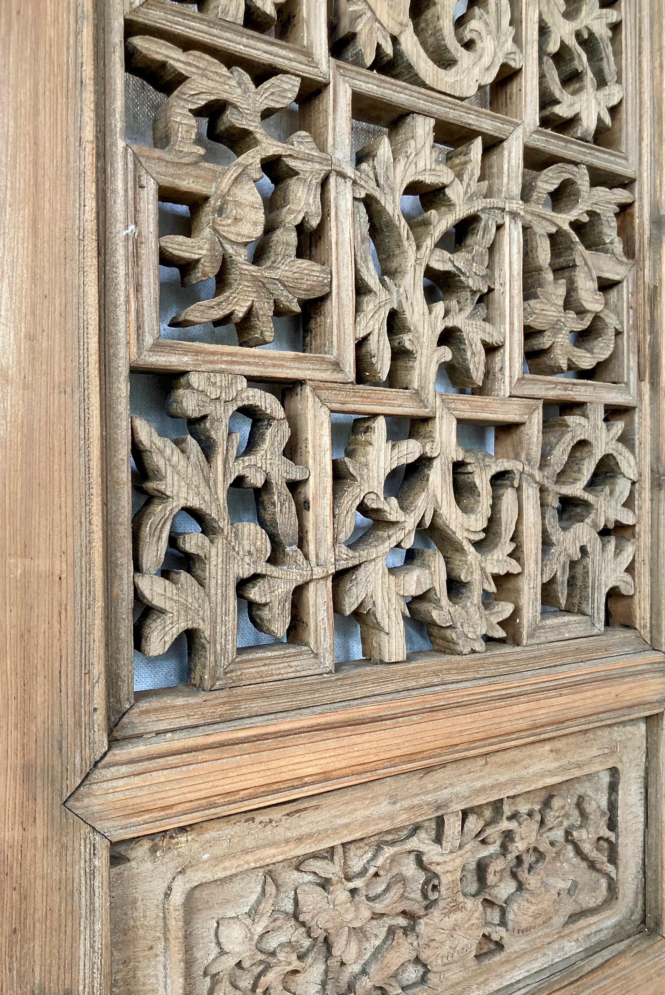 Chinese Carved Wood Panel For Sale at 1stDibs