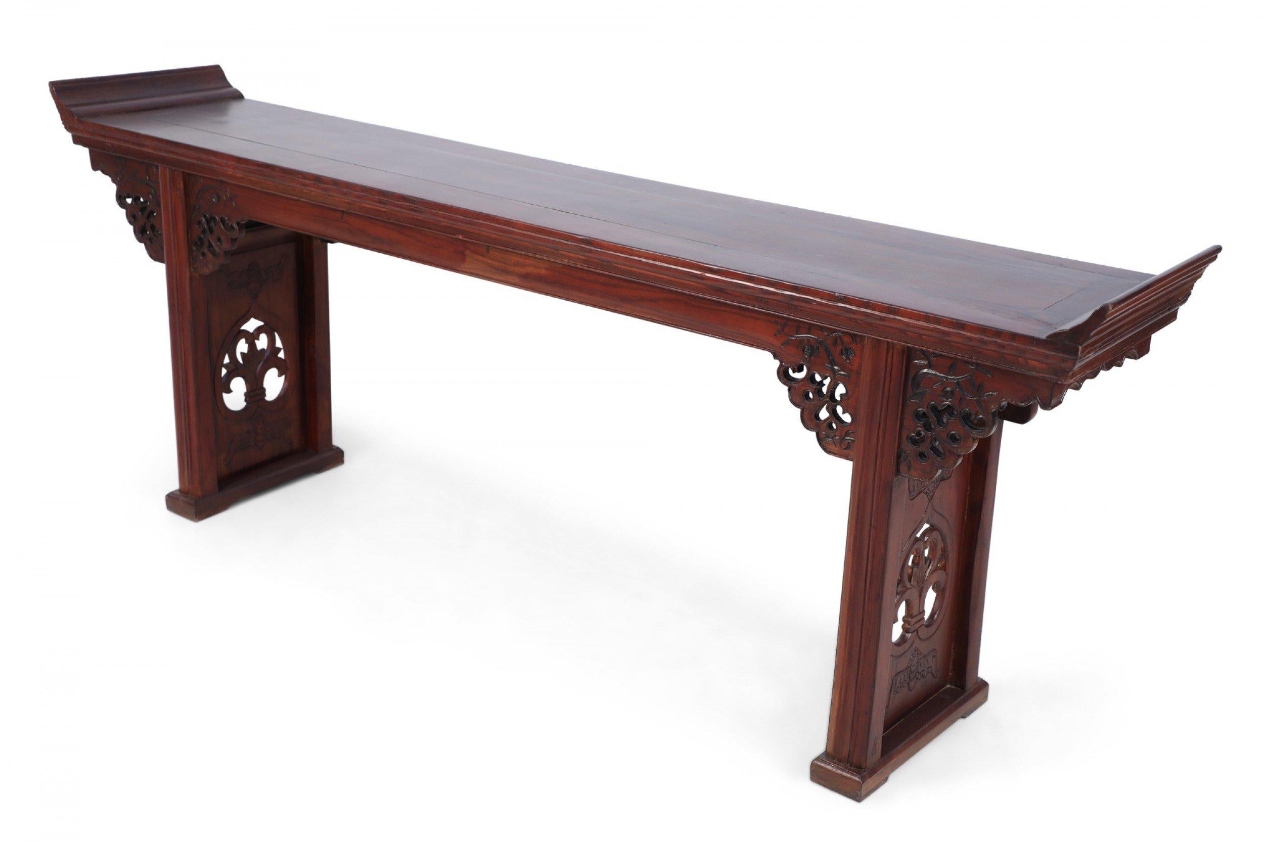 Chinese Export Chinese Carved Wooden Console Table 