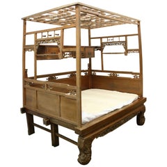 Chinese Carved Wooden Marriage Bed, circa 1920s