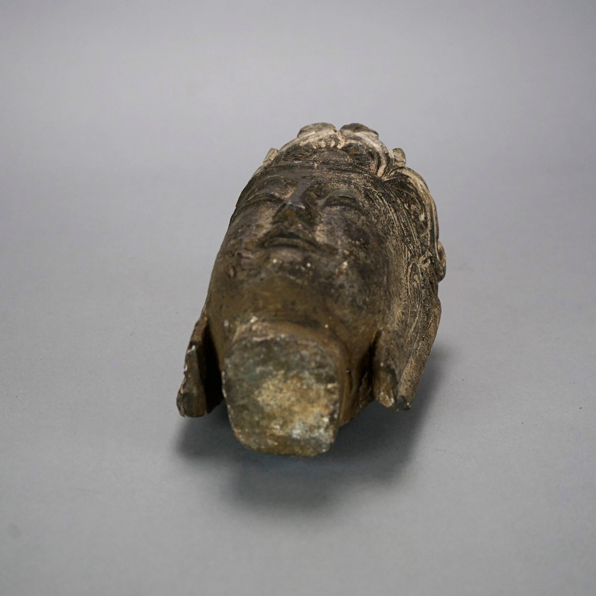 Chinese Cast Hardstone Buddha Busts, 20th C 8