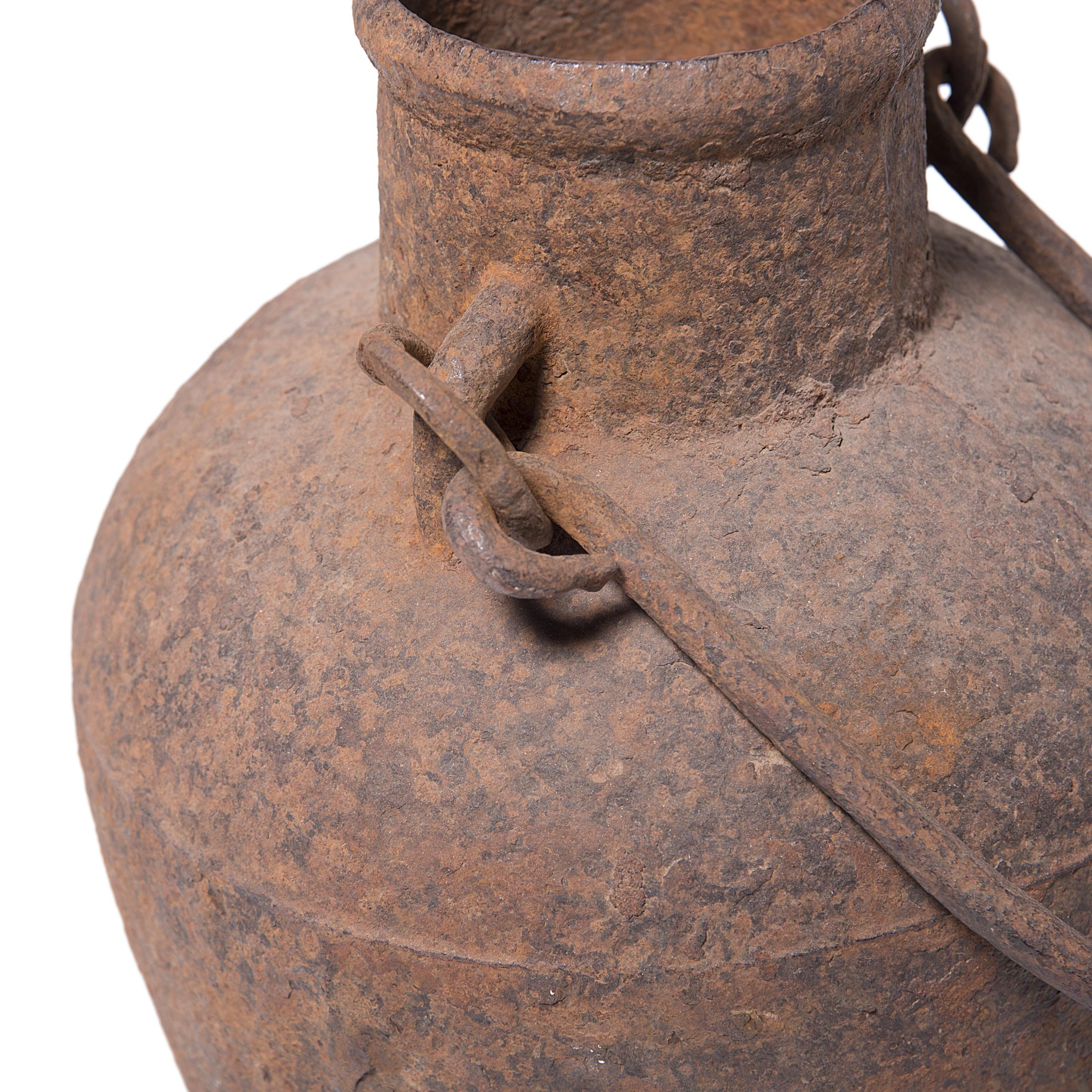 Chinese Cast Iron Vessel, c. 1850 For Sale 1