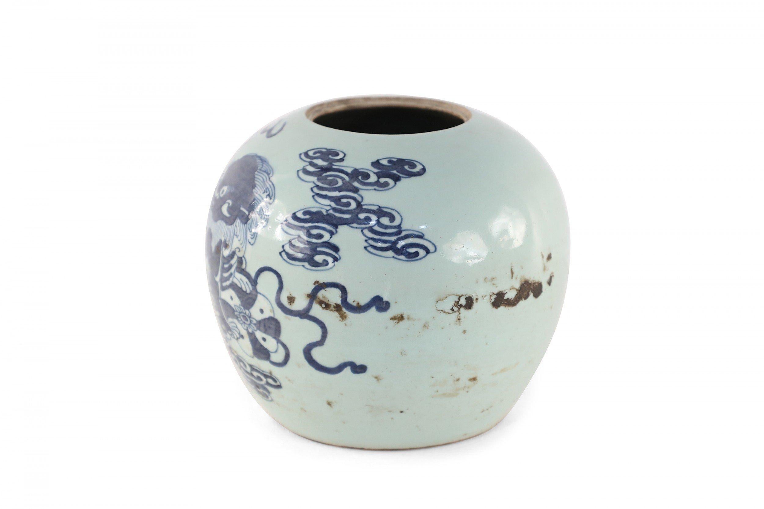 Chinese Export Chinese Celadon and Blue Dragon Motif Porcelain Vase For Sale