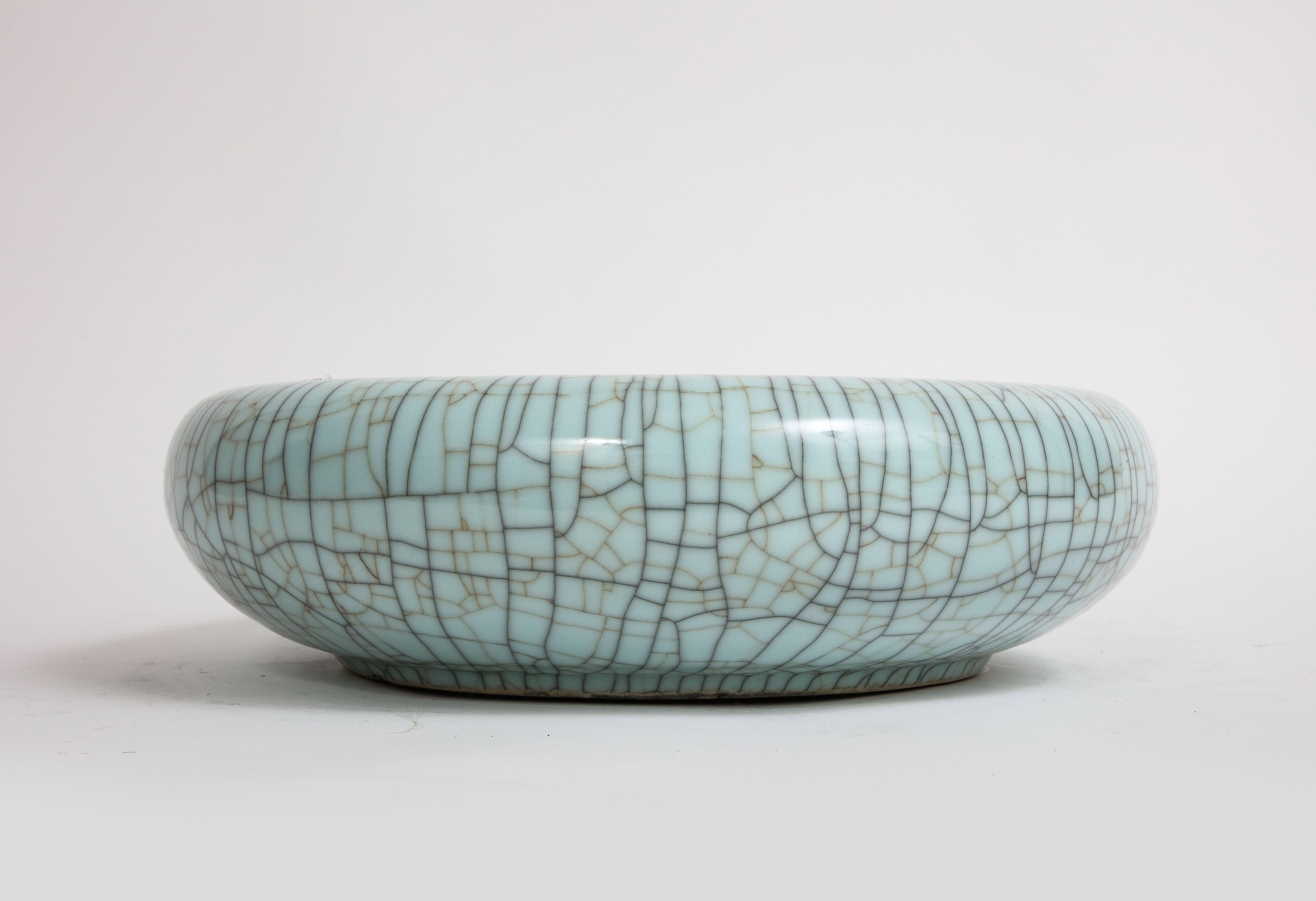 Other Chinese Celadon Crackle Porcelain Bowl / Centerpiece For Sale