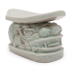 Chinese Celadon Dragon Headrest
