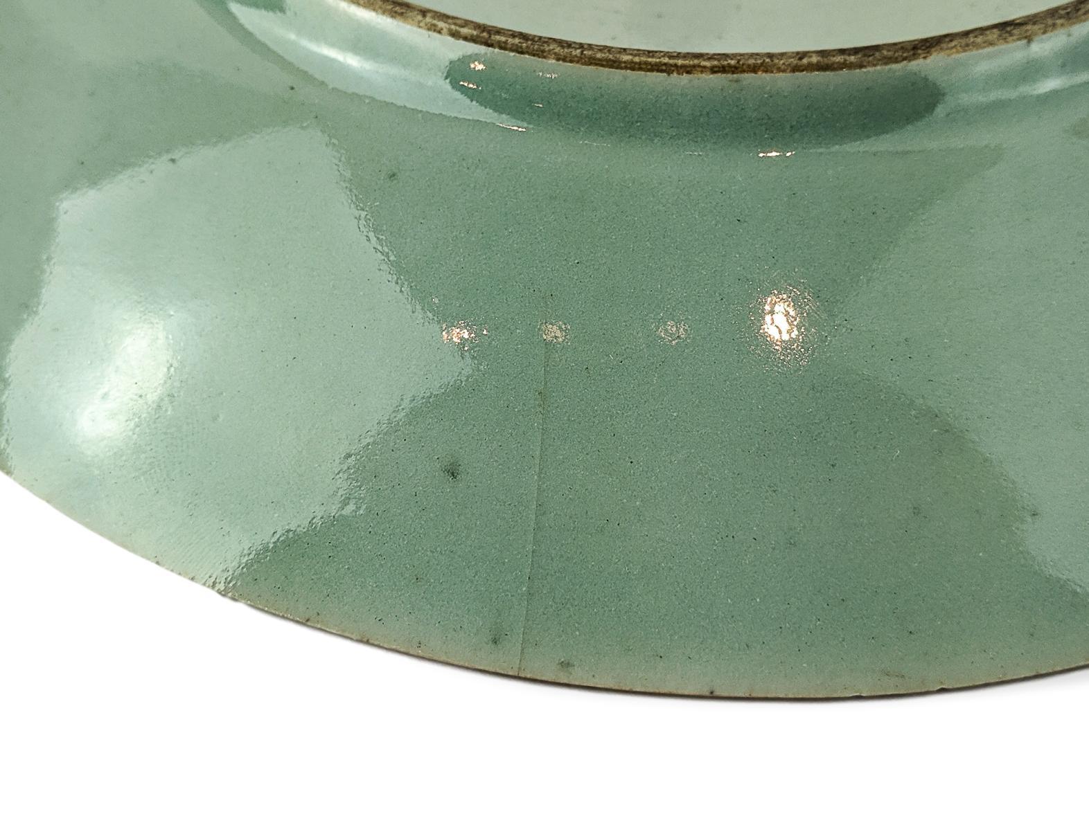 Chinese Celadon Famille Rose Plate, Canton, ca. 1850 1