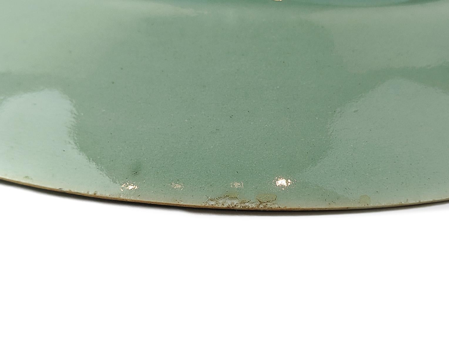 Chinese Celadon Famille Rose Plate, Canton, ca. 1850 2