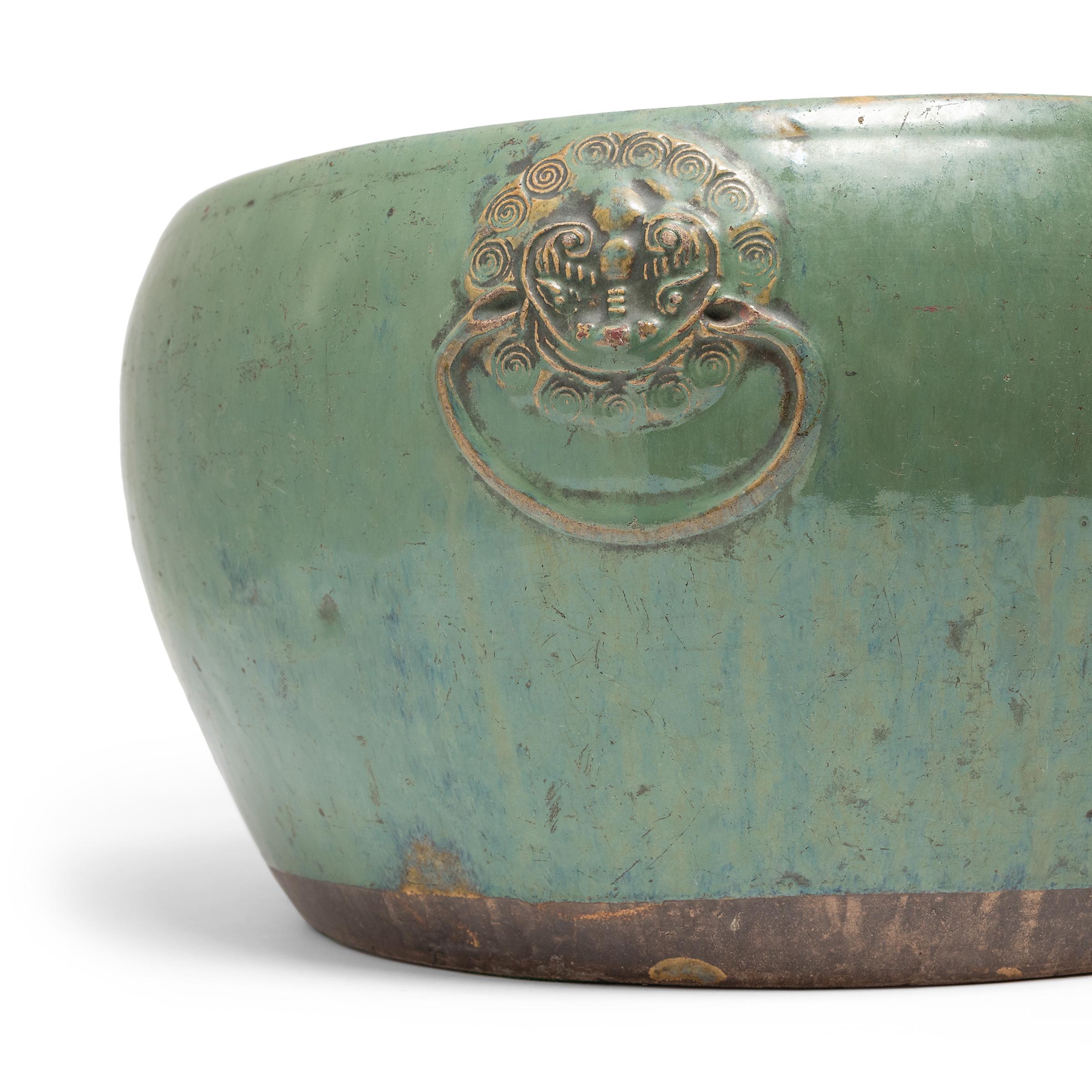 Chinese Celadon Green Glazed Fishbowl, c. 1850 1