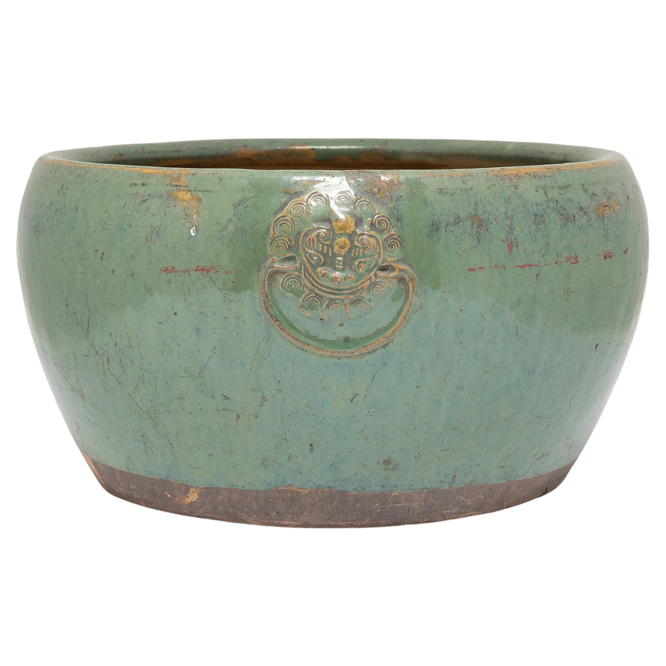 Chinese Celadon Green Glazed Fishbowl, c. 1850