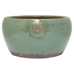 Antique Chinese Celadon Green Glazed Fishbowl, c. 1850