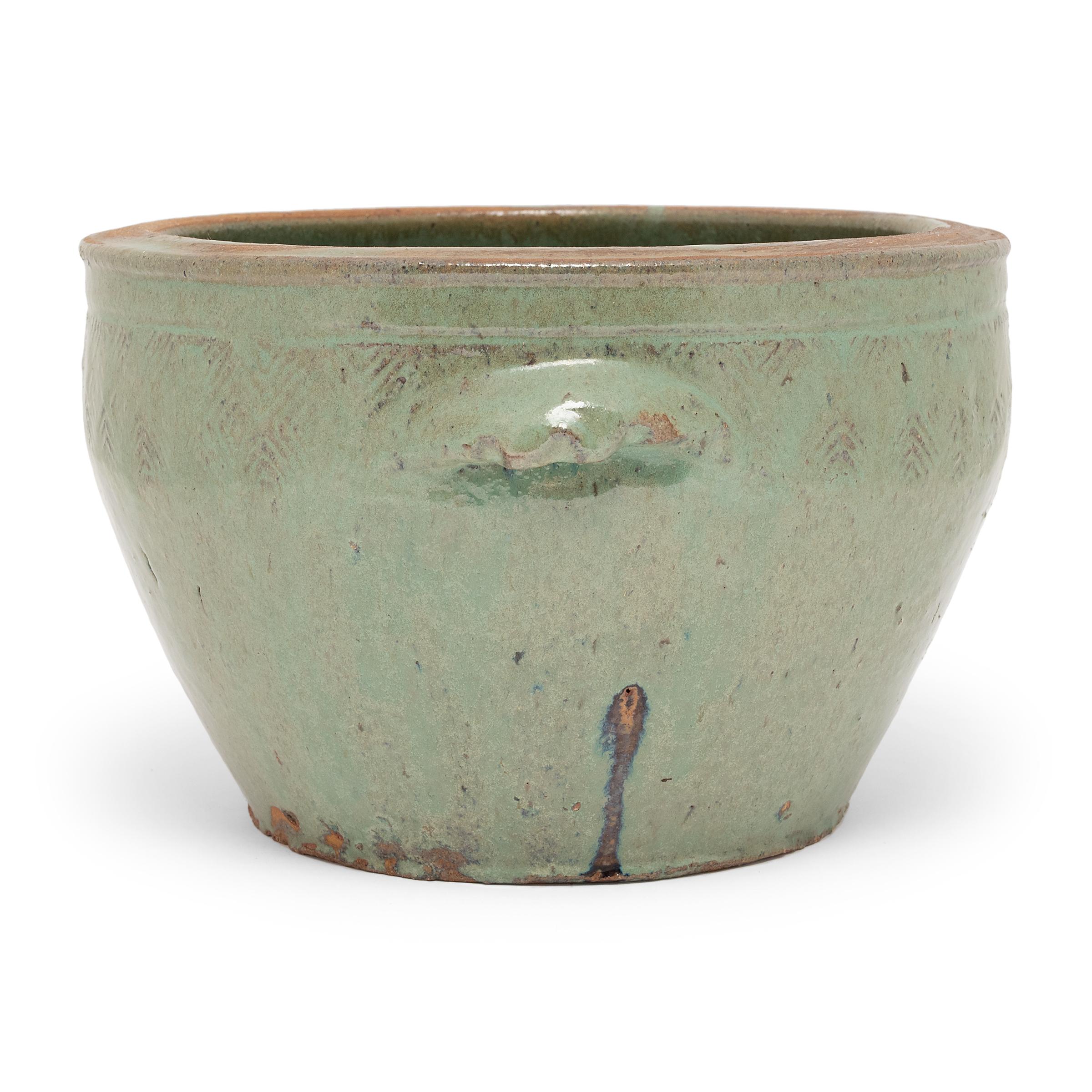 Chinese Celadon Green Glazed Planter In Good Condition In Chicago, IL