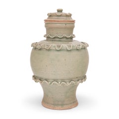 Chinese Celadon Green Temple Jar