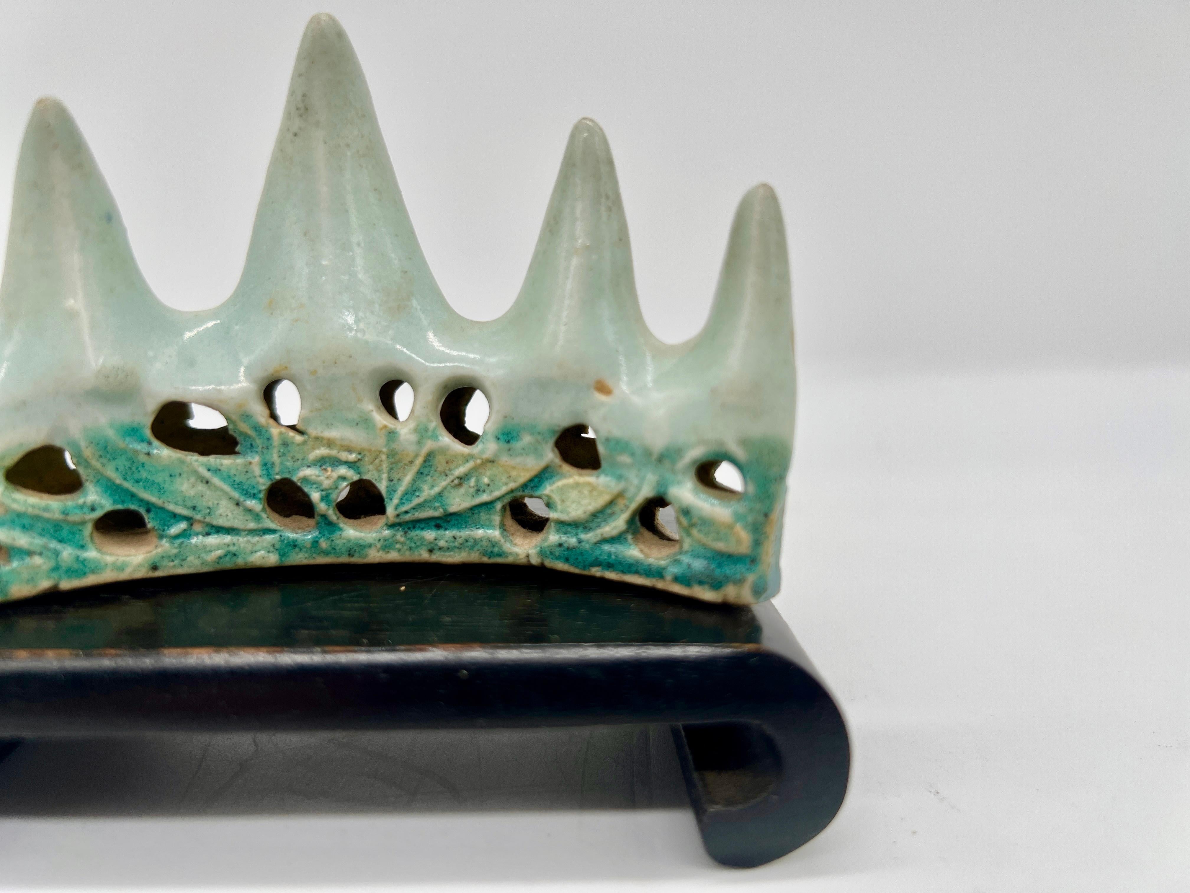 Porte-bracelets chinois Kangxi émaillé céladon et vert turquoise Bon état - En vente à Atlanta, GA
