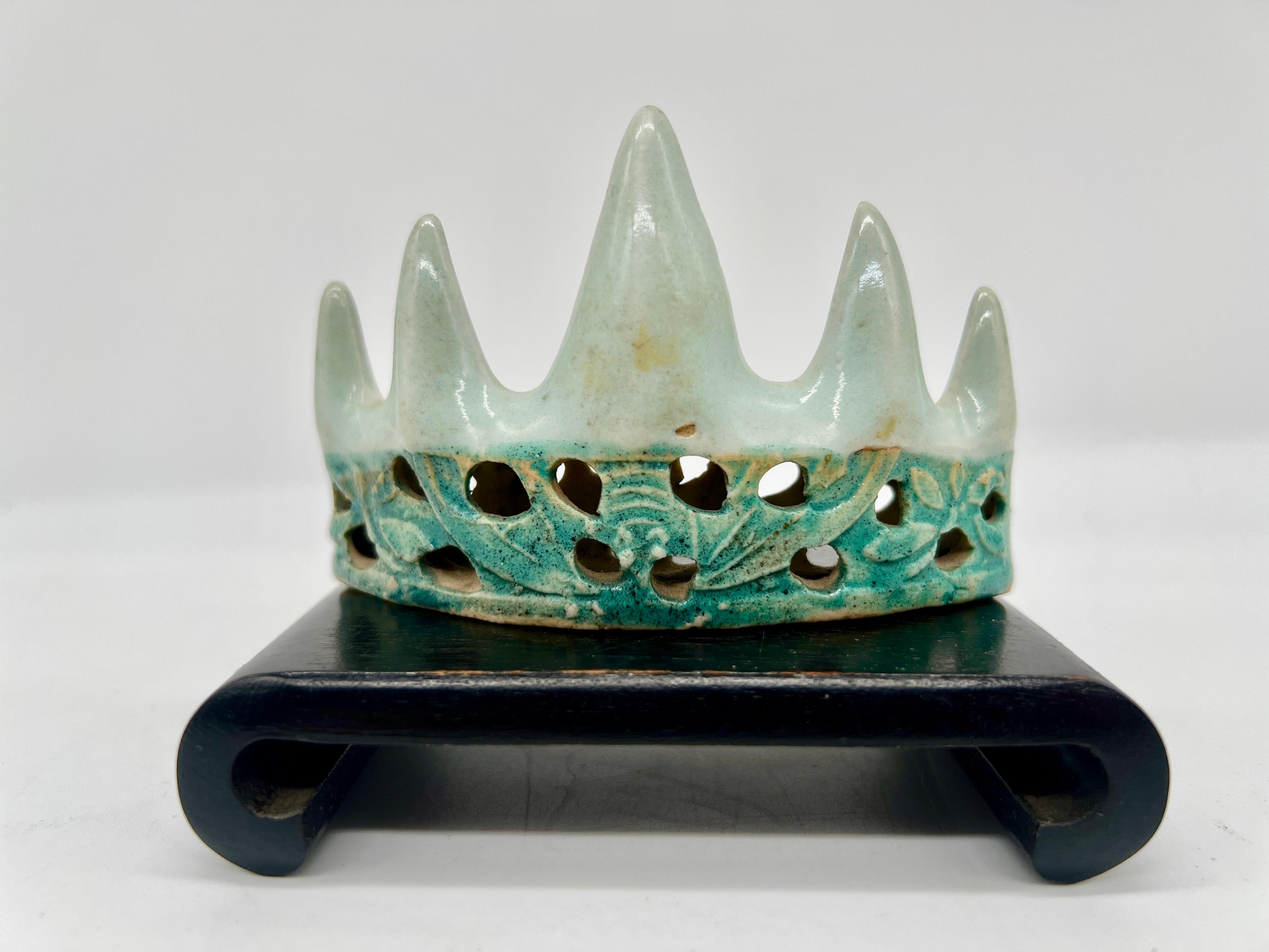 Porcelaine Porte-bracelets chinois Kangxi émaillé céladon et vert turquoise en vente