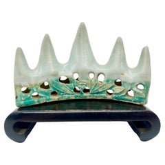 Chinese Celadon & Green Turquoise Glazed Kangxi Scholar Brush Rest