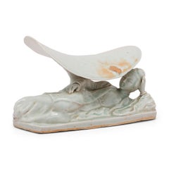 Chinese Celadon Guanyin Headrest, c. 1850