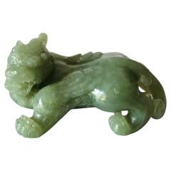 Chinese Celadon Jade Bixie Figure, Qing Dynasty or Early Republic Period