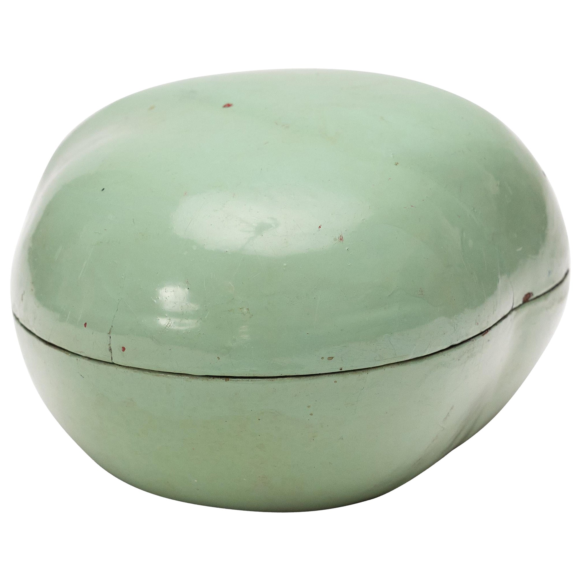 Chinese Celadon Lacquer Peach Box, 19th Century