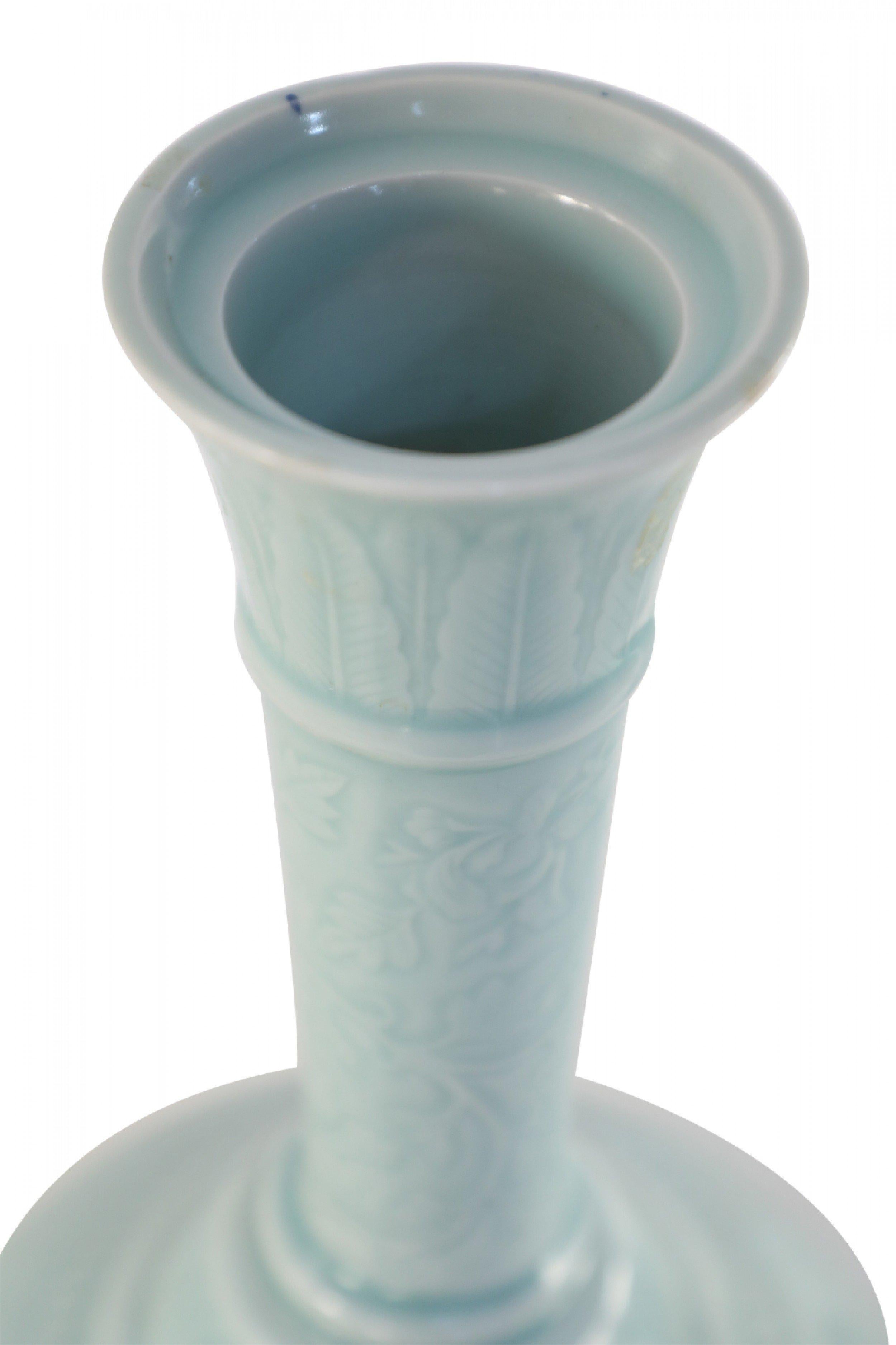 Chinese Export 20th Century Chinese Celadon Lidded Porcelain Vase For Sale