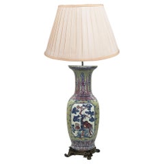 Chinese Celadon porcelain Vase / lamp, circa 1860.