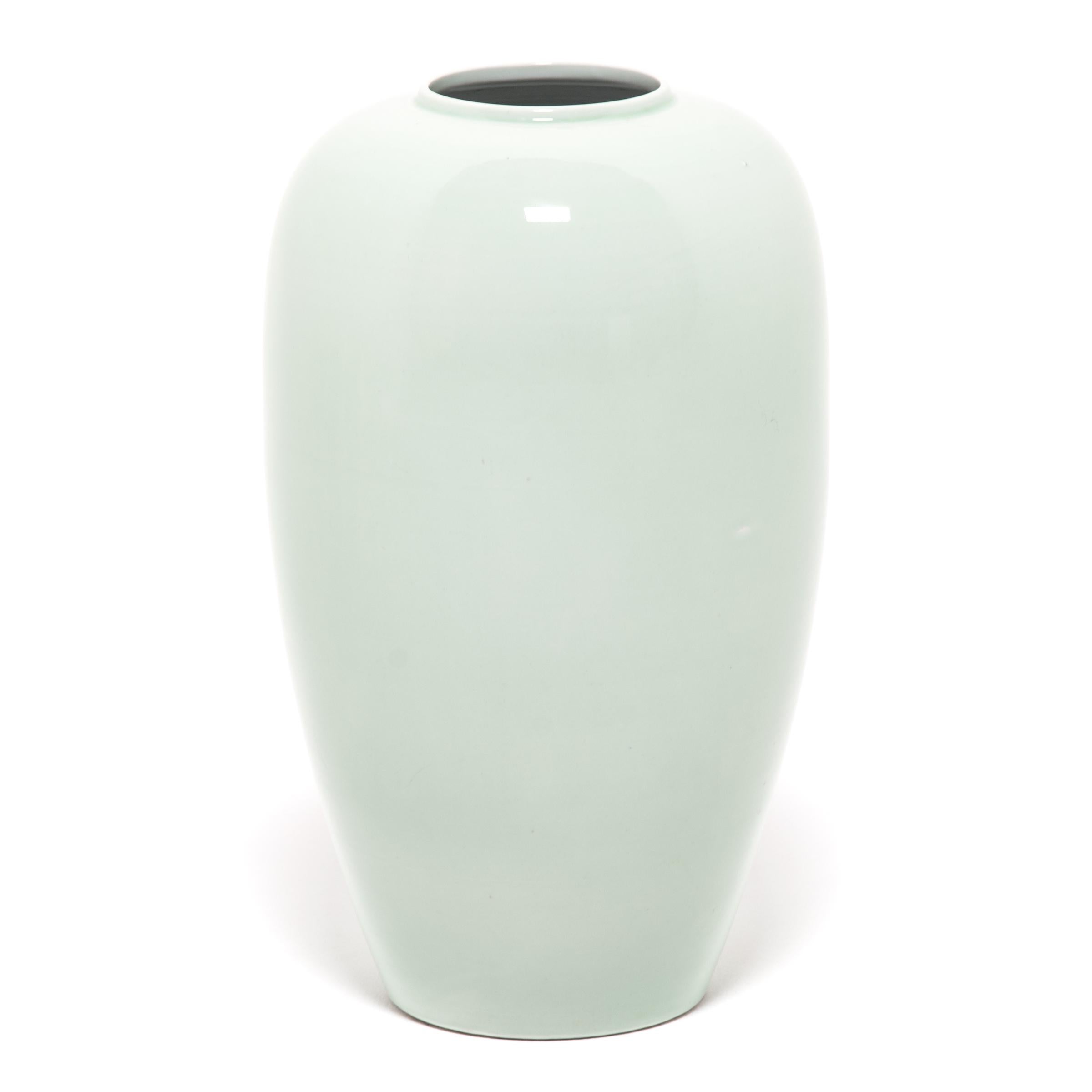 Modern Chinese Celadon Tapered Vase