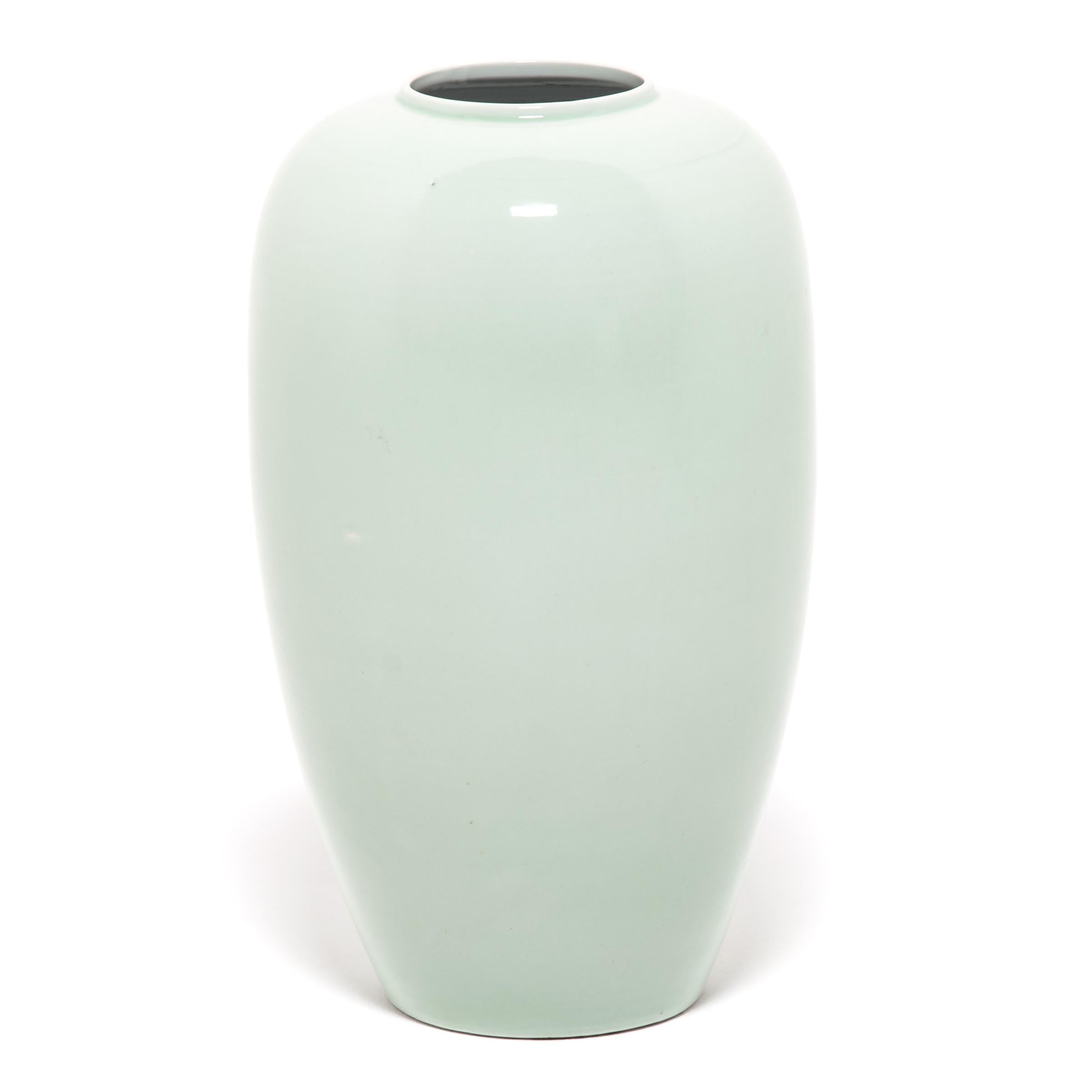 Glazed Chinese Celadon Tapered Vase