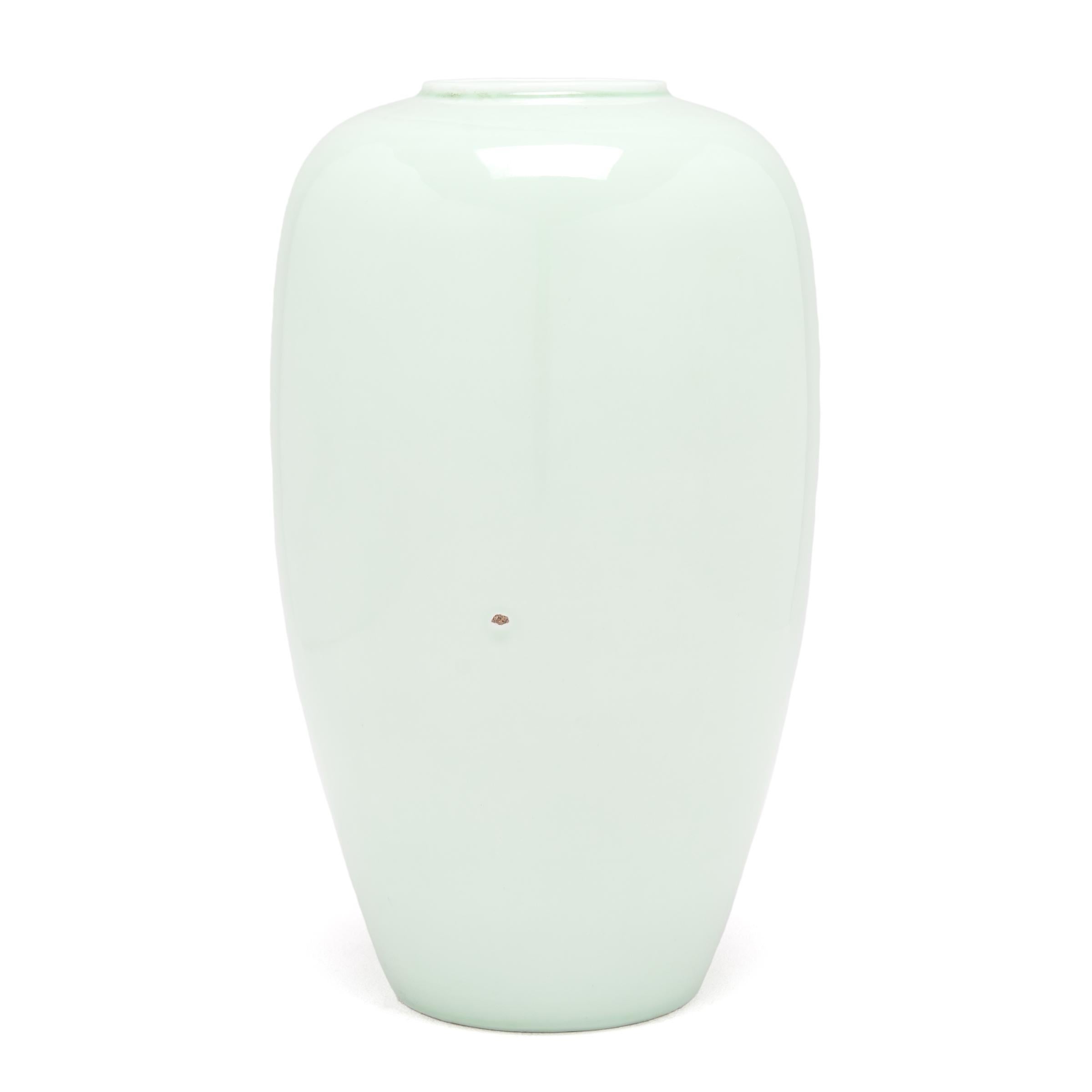 Minimalist Chinese Celadon Tapered Vase